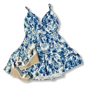 Parthea Summer Floral Dress Spaghetti Strap V Neck Floral A Line Dress